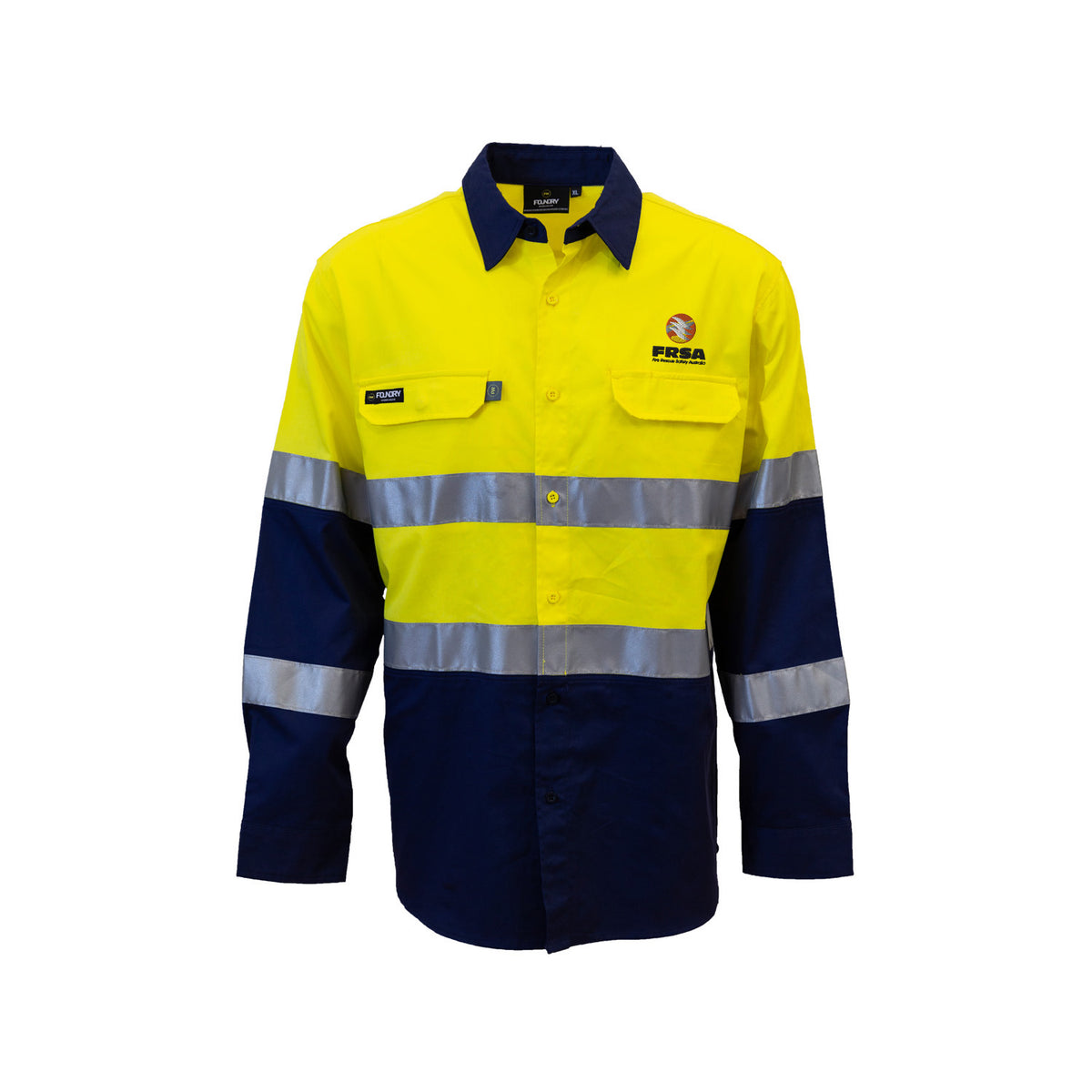 Hi Vis Lightweight Cotton Drill Work Shirts with 3M Reflective Tape ...